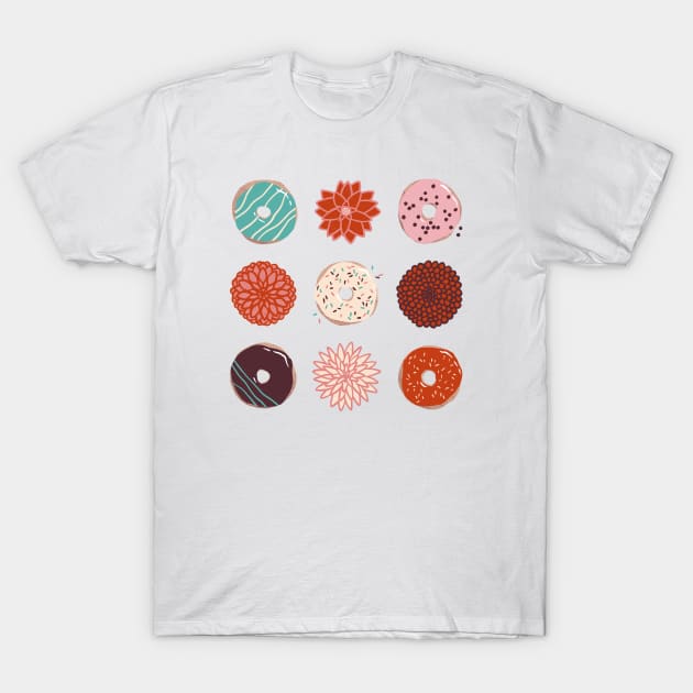 Donuts and Dahlias T-Shirt by SashaKolesnik